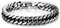 COOLSTEELANDBEYOND Acero Inoxidable Plata Negro Dos Tonos Cadena Barbada Pulsera de Hombre, Satinado