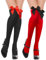 Kiiwah 2 Paia Calzini Lunghe Donna con Fiocchi, Calze Autoreggenti Calze Parigine da Donna (Rosso, Nero)