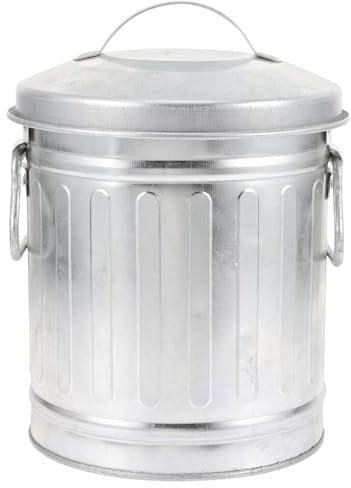 Zerodeko Seau À Cendres avec Couvercle en Fer Galvanisé Cheminée en Métal Seau À Charbon Cendrier Seau À Charbon Petite Poubelle Stylo Rangement Cuisine Bac À Compost pour Poêle B
