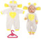 Aolso Puppenkleidungsset, 14–18 Zoll Puppenkleidung, Puppenzubehör passend für 35–45 cm, Babypuppenkleidung mit 1 Kleiderbügel, Geburtstagsgeschenk für Mädchen (Lamm-Strampler)