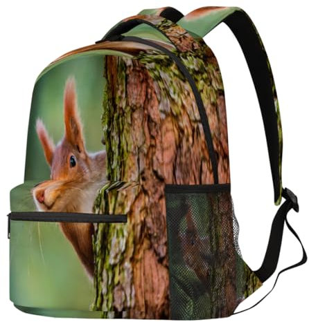TropicalLife Lustiger Eichhörnchen-Rucksack für Männer und Frauen, 21 l, Eichhörnchen-Cutes Rucksack, Schulrucksack, Büchertasche für Kinder, Mädchen, Jungen, Reisen, lässig, Laptoptasche,