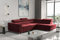 Kaiser Möbel, Ecksofa mit schlaffunktion, mit Bettkasten, Schlafsofa Atom Lux, Designer Sofa, Modern Design Couch, Polsterecke, Freistehend, Stoff Monolith Klasse A, Rot Rechts