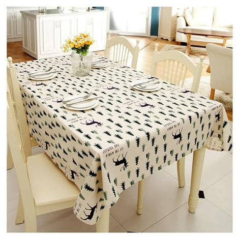 Gualiy Tischdecke Polyester Quadratisch, Tischdecke 140x220CM Tischdecke Abwaschbar Couchtisch Weihnachtsbaum Gedruckt Tischdecke für Couchtisch, Bunt