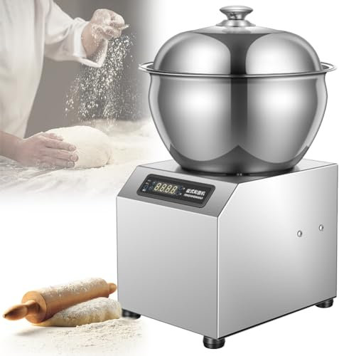 QUTBAG Commercial Dough Mixer, 1800W Electric Stainless Steel Household Noodle Press with 30 Minutes Timer, Desktop Flour-Mixing Machine for Commercial Family Restaurant 8KG