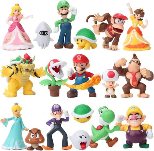 18 Stück Tortendeko, Geburtstag Deko, Tortenfiguren, Cupcake Deko, Party Kuchen, Cartoon Kindergeburtstag, Geeignet für Babyparty, Kinder Geburtstag Party Torte Supplies