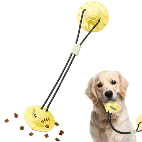 Hundespielzeug mit Saugnapf, Hundespielzeug mit Ball am Seil,Beißspielzeug für Welpen - Trainingsgeräte für Hunde, Beißspielzeug, Seil und Ball, geistig stimulierendes Trainingsspielzeug für kleine bi