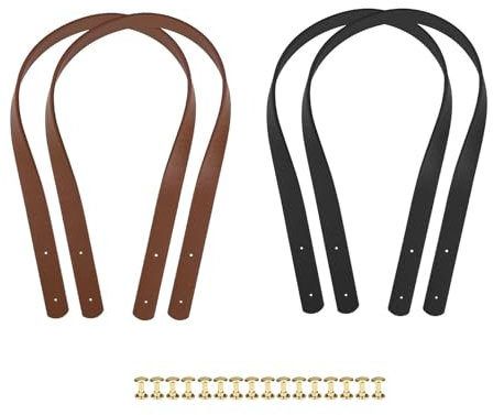 0XBIT Taschenhenkel, 4 Stück Lederriemen für Taschen, Weich und Fest, Handgefertigte Taschengriffe, Henkel für Taschen für Machen Sie Handtaschen, Umhängetaschen und DIY