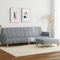Willood Schlafsofa 2-Sitzer mit Fußhocker Schlafcouch für Wohnzimmer Heimkino Büro, Couch Sofabett Tagesbett Gästebett Hellgrau Stoff mit Armlehne