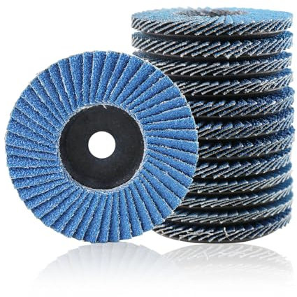 Toivize Dischi Disco Lamellare 12 Pezzi, Dischi Lamellari Ø 75mm x 10 mm, Grana 40 60 80 120 Dischi Abrasivi Lamellari, Adatto per Legno Acciaio Inox Metallo per Smerigliatrice Angolare
