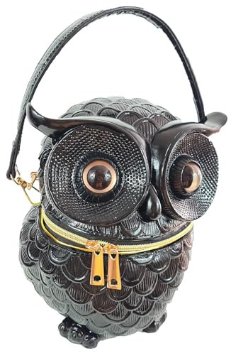 Einkaufszauber Designer Handtasche Eule Schwarz