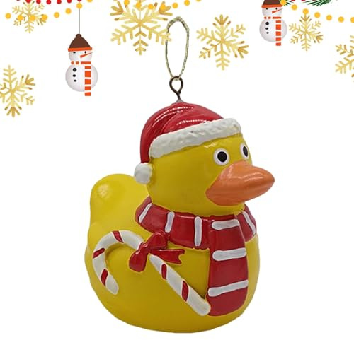Harz Ente Ornament | Weihnachtsbaum Harz Ente | Ente Tier Anhänger | Festliche Ente Ornament Fröhliche Weihnachten Ente Harz Ente Ornament Ente Weihnachtsdeko Weihnachtsbaum Ente Anhänger
