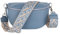 MIRROSI® Bauchtasche Damen, Echtleder, Made in Italy, Umhängetasche, Brusttasche, Crossbody Bag (1 Tasche & 2 Gurte) (Jeansblau (Kette), Große Tasche (28x18x9cm))