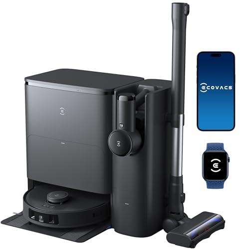 ECOVACS DEEBOT T30S Combo Kompletter Saugroboter und Wischmopp, 11000Pa, ZeroTangle Technologie, TruEdge Adaptives Kantenwischen, Heißwasserwischen, Selbstentleeren, Selbstauffüllen, Auto-Mop-Heben