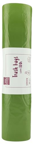 IDEA HOME 25 Unidades Bolsas de Basura LDPE para Reciclar - Bolsas Basura Separación de Residuos 120L, Verde