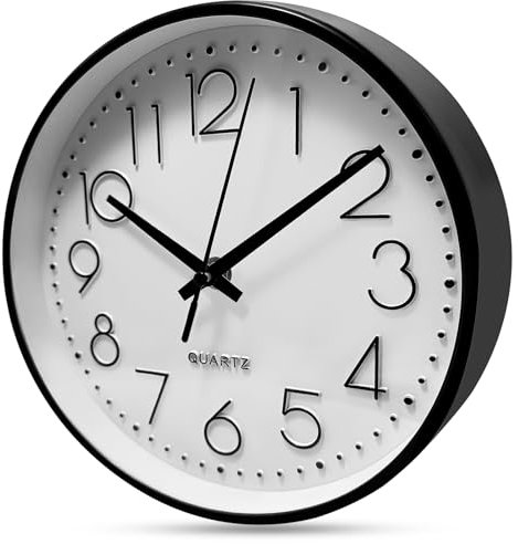 Xpieoyrm 8 Zoll Ohne Tickgeräusche Wanduhr, 20 cm Modern Quartz Lautlos Wanduhr, Batteriebetriebene, Runde Digitale wanduhr Einfach zu Lesen, Geschenk und Deko für Wohnzimmer, Zuhause, Esszimmer