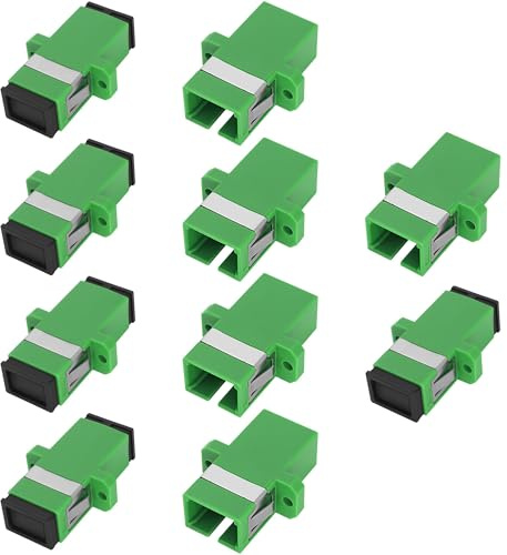XMSJSIY Lot de 10 coupleurs SC à fibre optique SC femelle vers femelle - Simplex - Mode unique - Extension réseau Internet avec panneau de montage - 10 pièces (Simplex)