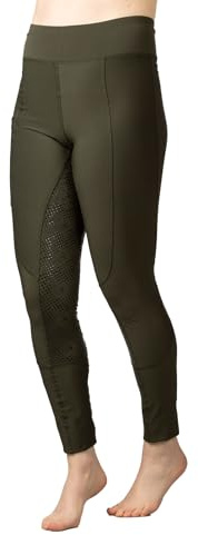 Rydale Horse Riding Tights & Phone Pocket Equestrian Jodppurs Leggings 6 Colours (UK, Numeric, 16, Regular, Regular, Olive)