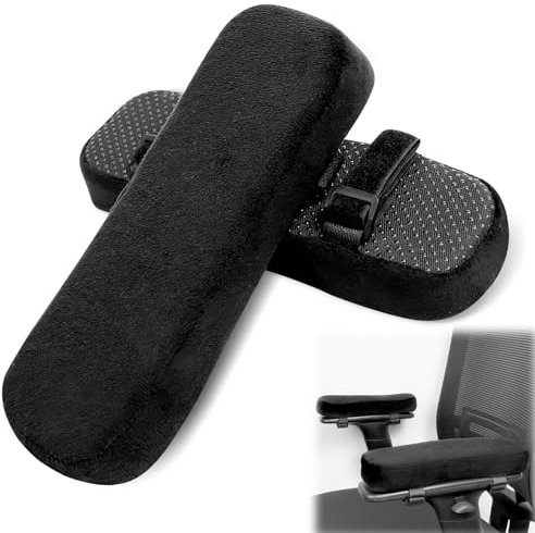 Armlehnen Polster, Bürostuhl Armlehnenbezug, Ergonomischer Stuhl Armlehnen Polster für Schreibtischstuhl Gaming Stuhl Rollstuhl (Schwarz 2er-Set)