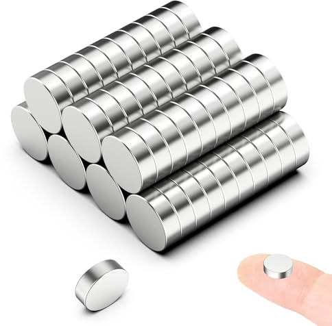 70 Stück Magnete für Magnettafel,GeeRic 3mmx10mm Mini Magnete Rund Neodym, Mini Magnete Stark Extra,für Whiteboard, Pinnwand, Magnettafel, Tür, Karte, Bildschirm