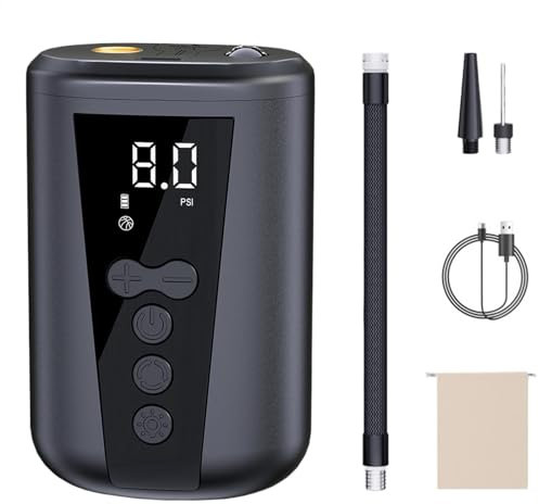 Electric Ball Pump - Portable Fast Ball Inflation | Automatic Air Pump | Digital Soccer Air Pump With LED Light | Rechargeable Soccer Inflator With 2 Needles And Storage Bag