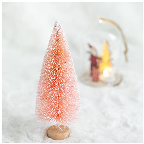 SHENGXINA Weihnachtsbaum Kleine blockierte künstliche Weihnachtsbaum Goldener silberner rosa Weihnachts-Desktop Kleine Flocken-Baum-Desktop-Dekoration Weihnachtsbaum Künstlich(Pink,20cm)