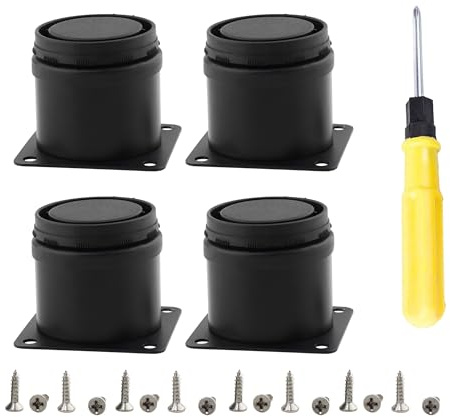 SUKITMISO 4 Stück Möbelfüße Verstellbar Schwarz, Schrank Verstellbare Beine 50mm Füße für Möbel, Schrankfüsse mit Schrauben, Höhenverstellbare Schrank Verstellbare Beine für Möbel Stühle Tisch Schrank