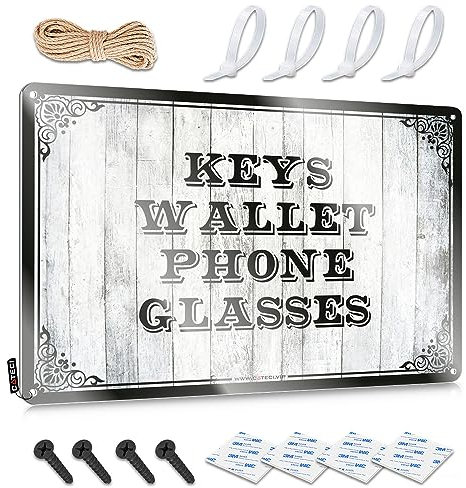 Tin Wall Decor Keys Wallet Phone Glasses Tin Sign Little Man Cave Sign Bar Rules Tin Metal Sign(20X30CM)