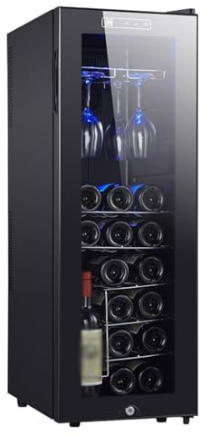 JUSKAQZYI Elektronisches Weinregal mit konstanter Temperatur, Weinschrank aus Metall, Kleiner Weinkühlschrank for zu Hause, zur Aufbewahrung von Wein und Weingläsern(A)