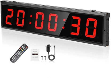 Temporizador de Entrenamiento Digital, Temporizador de Gimnasio Reloj Pared con Cuenta Regresiva/progresiva Cronómetro Fitness