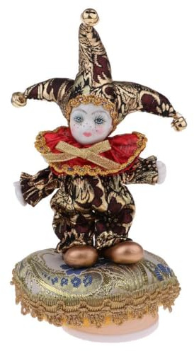 KIXZSAZ Porzellan Clown Puppe, Bezaubernde, handgefertigte italienische Porzellanpuppe zum Sammeln Dekoration. Puppen, Harlekin Puppe zum Sammeln