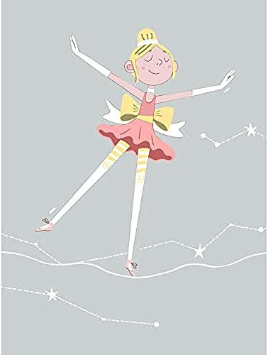 Girls Ballerina Dancer Stars Blonde Art Print Canvas Premium Wall Decor Poster Mädchen Tänzer Sterne Wand Deko