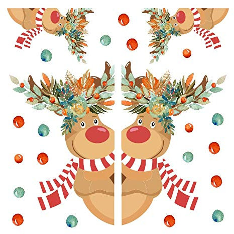 Autocollants de mur de Noel de l'autocollant collant de décoration de mur de fenêtre de fenêtre de fenêtre de chevreau 25x25cm 2
