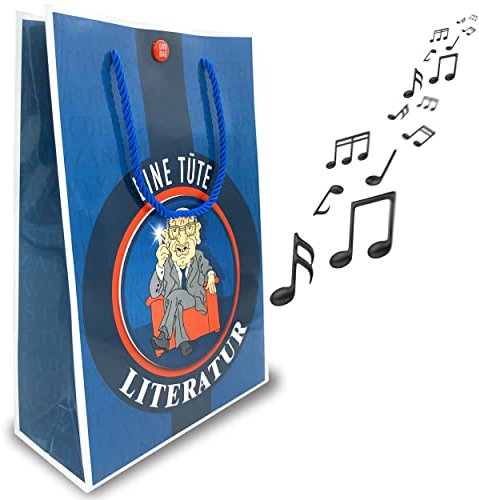 SOUND-Geschenktüte Eine Tüte Literatur, Geschenktasche für Bücher, beim ÖFFNEN der Tasche ertönt ein sehr bekannter Literaturkritiker, tolle Überraschung, GagBag von bentino