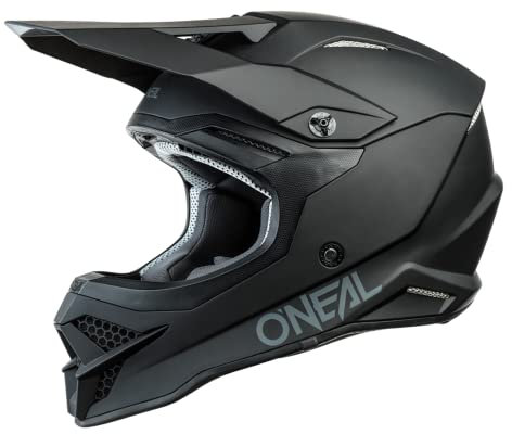 O'NEAL | Motocross-Helm | Motocross Enduro |Schale aus ABS, Lüftungsöffnungen für optimale Belüftung & Kühlung | 3SRS Helmet Solid | Erwachsene | Schwarz | Größe XXL