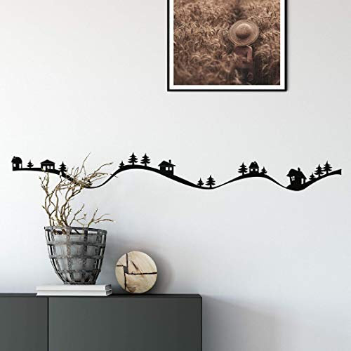 selbstklebendes Wandtattoo Berge Skyline Wandsticker selbstklebend Weihnachten Deko XXL Wandposter 80cm