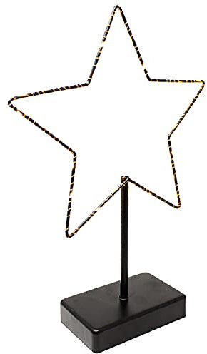 ToCi LED Deko-Stern 30 LEDs – Stern-Aufsteller aus Metall - Beleuchtete Deko 24 x 5 x 34 cm - Weihnachtsstern mit warmweißem Licht - Lichtstern für Tisch, Fensterbank & Regal