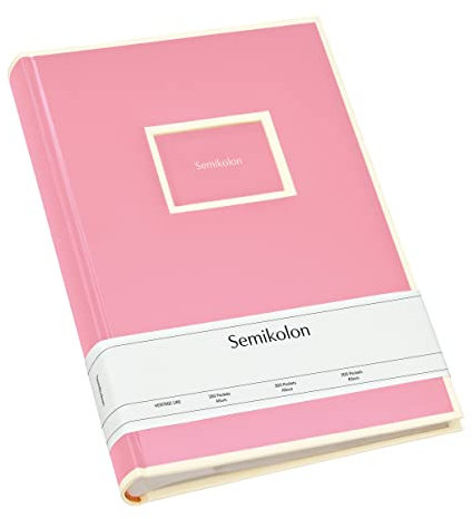 Semikolon 364070 300 Pockets Album - 22,5 x 32,8 cm - 100 Seiten cremefarben, für 300x 10x15 Fotos - flamingo rosa