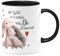 MIKALINO Keramik Tasse Die Welt ist so schön, weil Du mit drauf bist Hase und Igel | Kaffee Becher Kaffeetasse Geschenk, Farbe:schwarz, Grösse:330ml