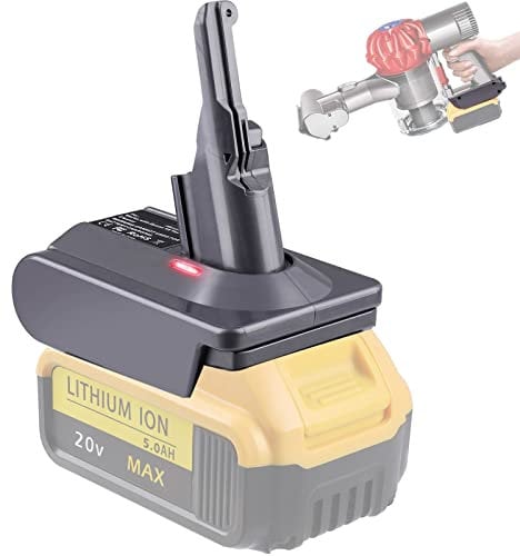 JJXNDO Adaptateur de batterie V8 pour batterie au lithium Dewalt 20 V converti en remplacement de la batterie Dyson V8, fonctionne avec les aspirateurs Dyson V8 Series Animal Absolute (adaptateur