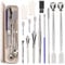 Glarks Lot de 14 micro cuillères de laboratoire de remplissage de capsules, cuillère d'échantillonnage, spatule de mélange, spatule de laboratoire, petite spatule de mélange pour poudres