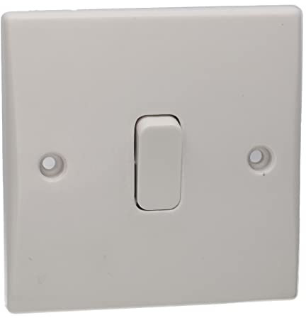 kenable Einzel-Lichtschalter, 1-Gang, 1-Wege, 10 A, abgerundete Blende, weiß [1-Gang (1-Wege)-Lichtschalter]