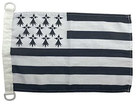 Stormflag Drapeau nautique Bretagne 30x45cm Drapeau de bateau breton 12x18Inch Drapeau du navire Polyester 150g/m2 avec D Crochet