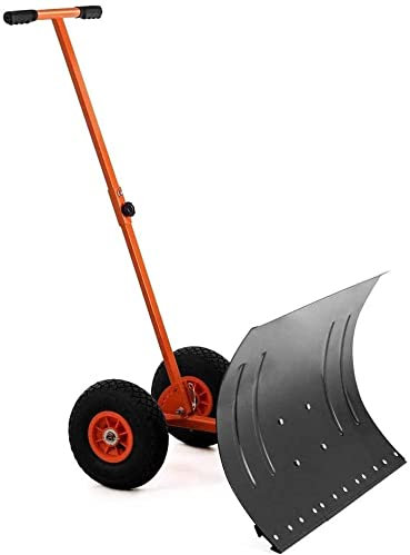 schneeschaufel Justierbarer Fahrbarer Schnee-Schaufel-Schieber for Die Schneeräumung, Rollen-Schnee-Schieber Mit Großem Blatt-Pflug for Das Säubern Der Wege-Straßen-Bürgersteige