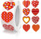 Aufkleber Herz Rot 8 Designs Selbstklebende Herzform Etiketten Rolle 25mm klein Farbkodierung Heart Sticker liebe für Hochzeiten Scrapbooking Geschenke dekoration 500 Stück