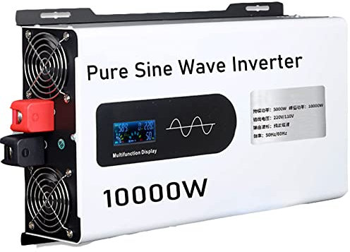 Onduleur, 5000W Peak 10000W Pure Sine Wave Inverter Heavy Duty Power Inverter,DC 24V à 230V 110V AC avec LCD, 2 Ventilateurs pour Camping-Cars,Camping,Ménage,Van,48Vto110V