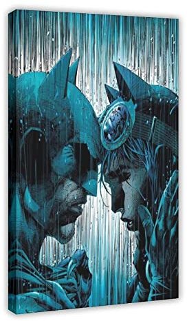 RIPEX Batman und Catwoman Poster Leinwand Poster Wandkunst Dekor Druck Bild Gemälde für Wohnzimmer Schlafzimmer Dekoration Rahmen Stil 40 x 60 cm