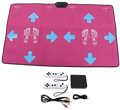 Elektronisches Tanzpad PU Double User HD Dance Light Up Mat Mit AV-Kabel,Tanzmatte, Eingebauter Musik, Dance Pad Für 3 4 5 6 7 8 9 Jahre Alte Kinder Mädchen Jungen Geburtstagsgeschenke(rosa)