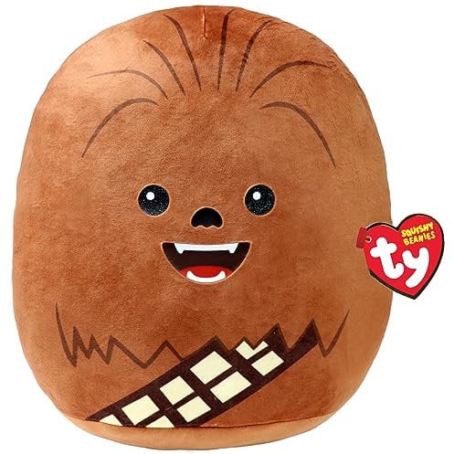 TY Chewbacca Disney Star Wars Squish-A-Boos 10 Zoll, Lizenziertes Beanie Baby Weichplüsch Spielzeug, Sammlerstück Kuscheliger Plüschteddy