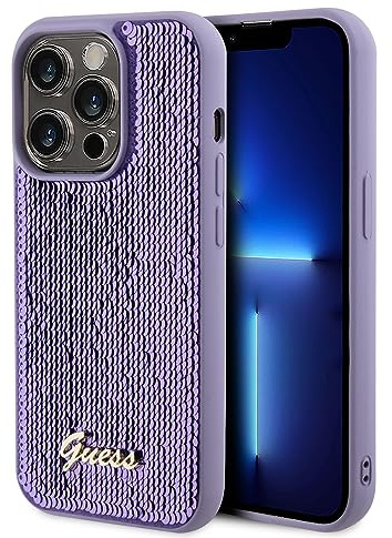 Guess GUHCP15XPSFDGSU Hülle für iPhone 15 Pro Max 6.7 lila hardcase Sequin Script Metal
