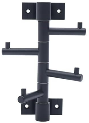 Swivel Towel Hooks Coat Rack with 4 Swivel Arms, Towel Hooks for Bathrooms,Heavy Duty Wall Clothes Hooks, Wall Mounted Swivel Coat Rack Hat Rack (Black, 4 Arms)